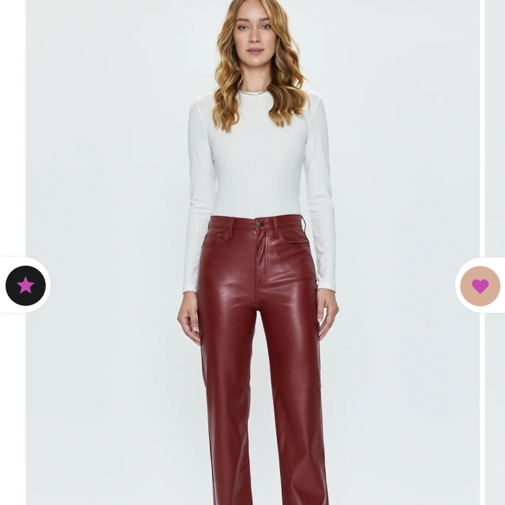 cassie super high rise straight carmine